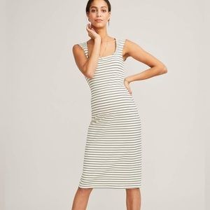 Striped Midi Dress in Black and White